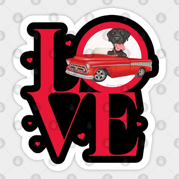 Labrador retriever Love Sticker by Danny Gordon Art